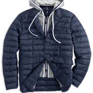 Johnnie-O Men's Navy Quilted Jacket with zip out hood